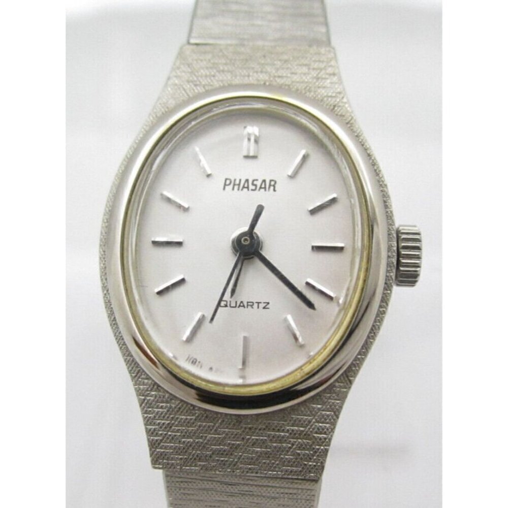 Vtg Sears Roebuck Phasar Quartz WR Analog 16mm Oval‎ Watch (H199) "New Battery"